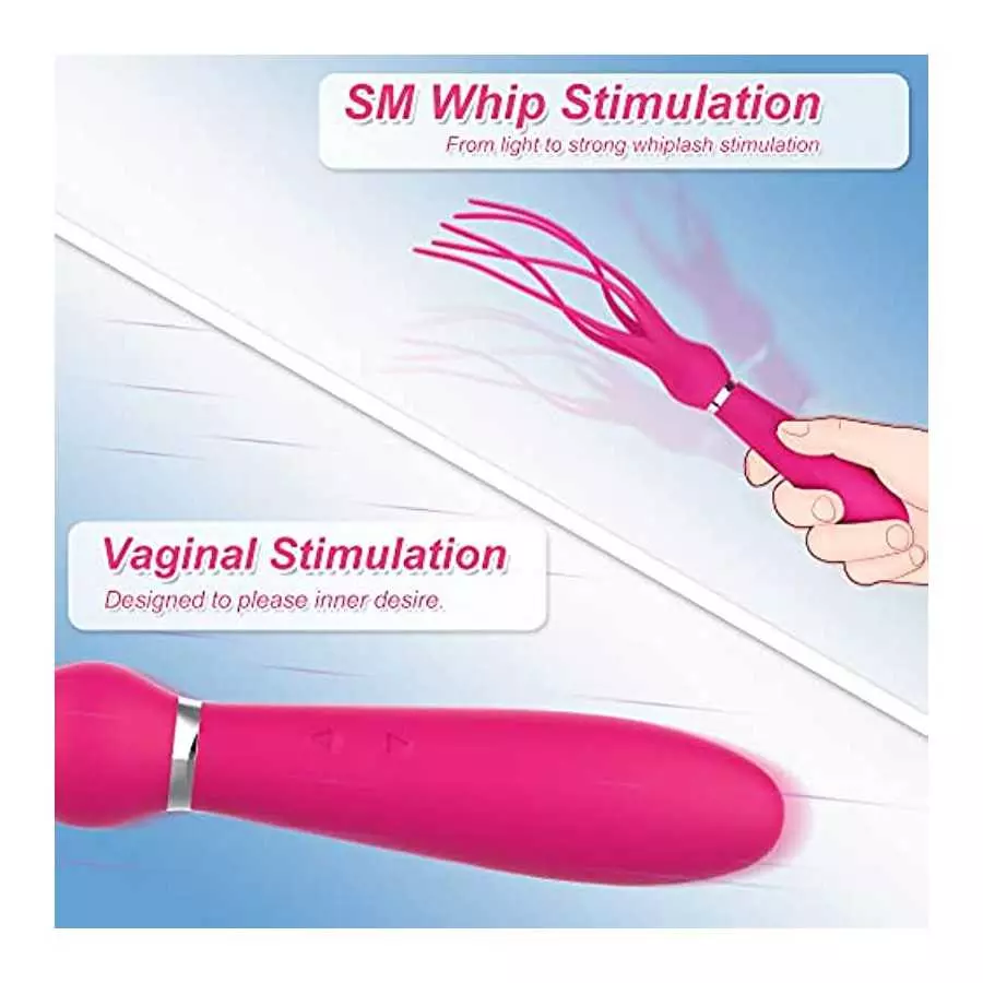G-spot Dildo Clitoral Vibrator, BDSM Flogger for Women Orgasm, Adorime 2 in 1 Octopus Adult Games Whip Teasing Massager with 9 V