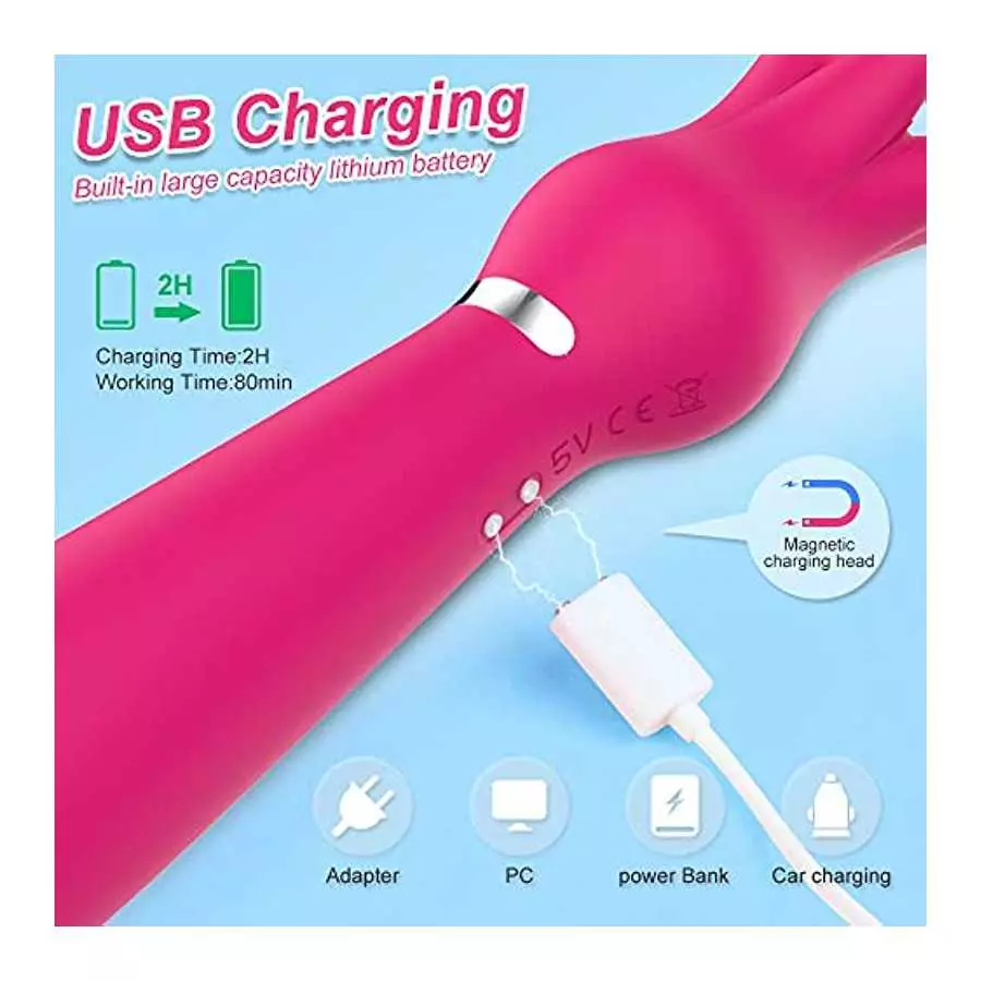 G-spot Dildo Clitoral Vibrator, BDSM Flogger for Women Orgasm, Adorime 2 in 1 Octopus Adult Games Whip Teasing Massager with 9 V