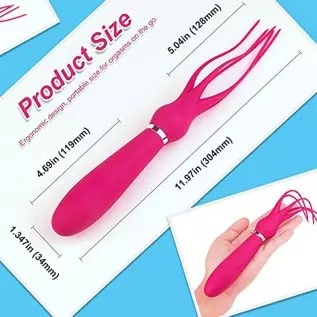 G-spot Dildo Clitoral Vibrator, BDSM Flogger for Women Orgasm, Adorime 2 in 1 Octopus Adult Games Whip Teasing Massager with 9 V G-spot Dildo Clitoral Vibrator, BDSM Flogger for Women Orgasm, Adorime 2 in 1 Octopus Adult Games Whip Teasing Massager with 9 V