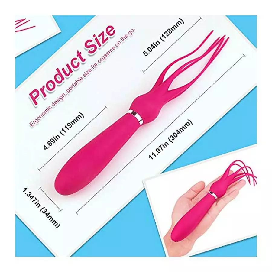 G-spot Dildo Clitoral Vibrator, BDSM Flogger for Women Orgasm, Adorime 2 in 1 Octopus Adult Games Whip Teasing Massager with 9 V