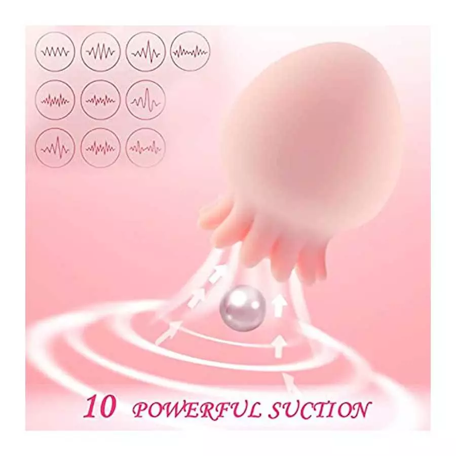 Lighthouse Jellyfish Clitori-s Stimulator-10 Intensities to Switch Through Provide Feelings of Suction and Pulsations