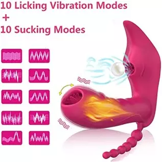3 in 1 Anal Dildo Vibrating Sucker Adult Sex Toy with Total 10 Female Vibration Modes - Waterproof Rechargeable Clitoral Vaginal