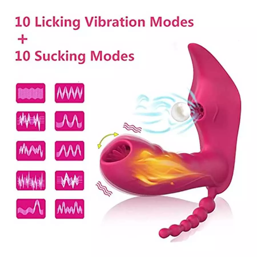 3 in 1 Anal Dildo Vibrating Sucker Adult Sex Toy with Total 10 Female Vibration Modes - Waterproof Rechargeable Clitoral Vaginal