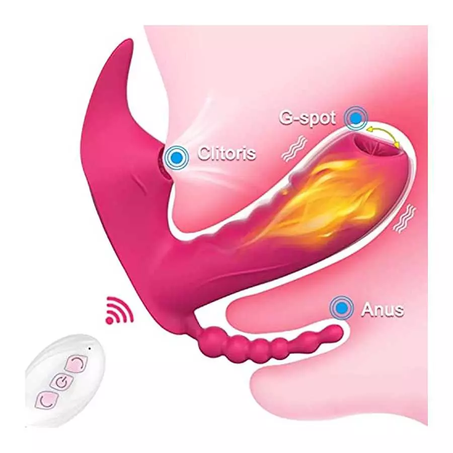 3 in 1 Anal Dildo Vibrating Sucker Adult Sex Toy with Total 10 Female Vibration Modes - Waterproof Rechargeable Clitoral Vaginal