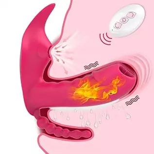 3 in 1 Anal Dildo Vibrating Sucker Adult Sex Toy with Total 10 Female Vibration Modes - Waterproof Rechargeable Clitoral Vaginal