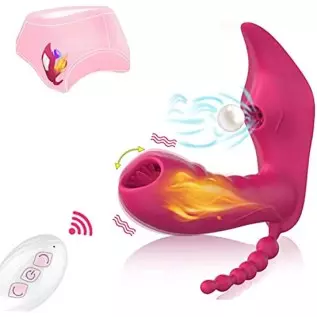 3 in 1 Anal Dildo Vibrating Sucker Adult Sex Toy with Total 10 Female Vibration Modes - Waterproof Rechargeable Clitoral Vaginal