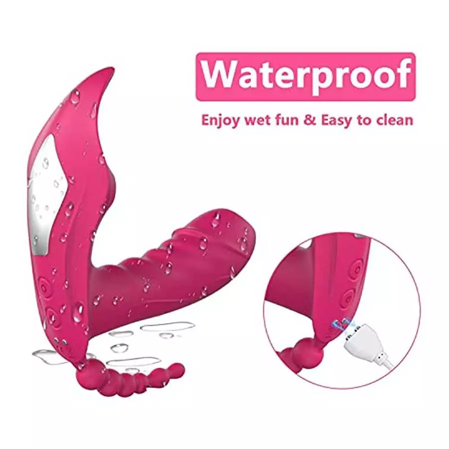 3 in 1 Anal Dildo Vibrating Sucker Adult Sex Toy with Total 10 Female Vibration Modes - Waterproof Rechargeable Clitoral Vaginal