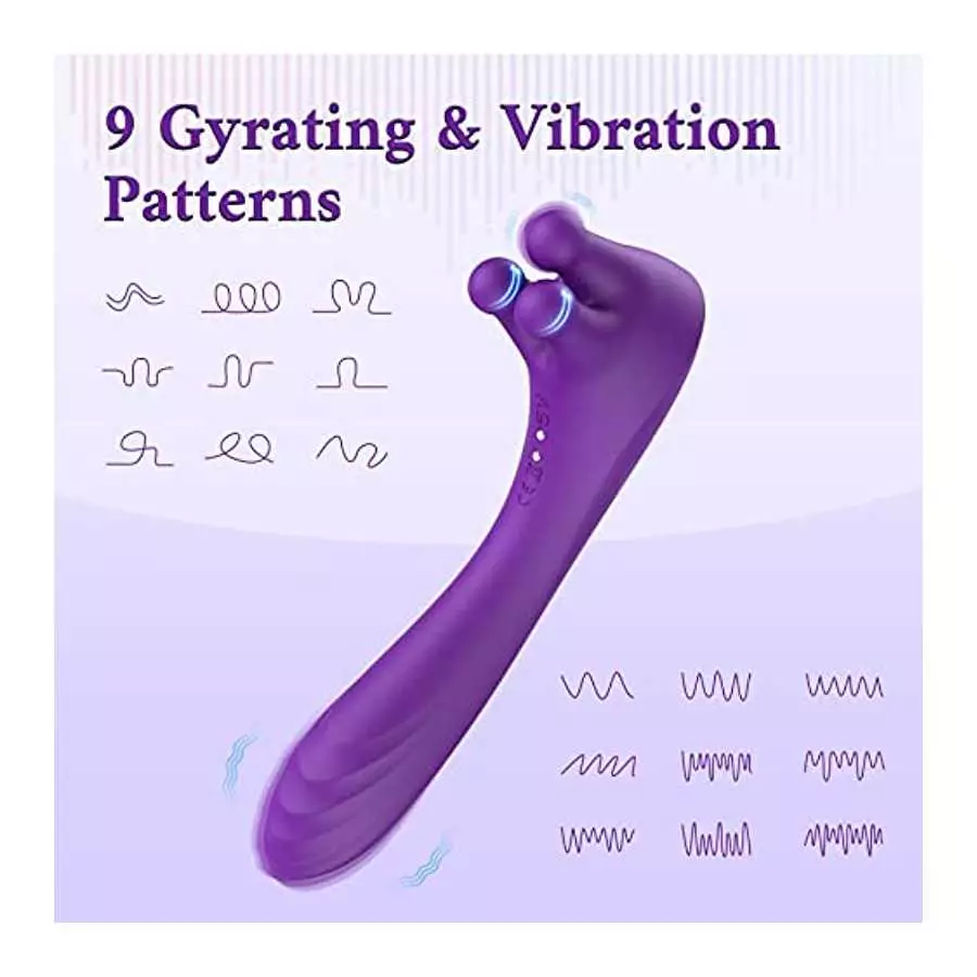 Clitoral Vibrator with Unique Gyrating Nubs and Throbbing Shaft - MEANINS John, G Spot Vibrator with Precise Curves for Pin-Poin