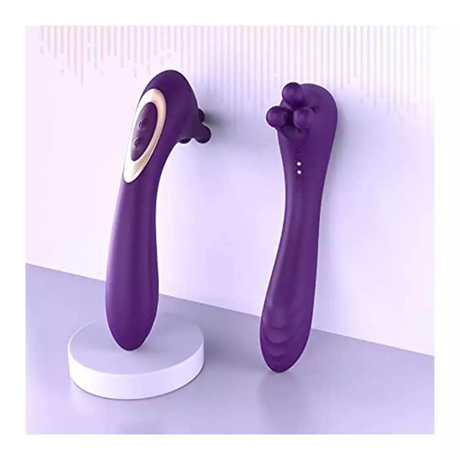 Clitoral Vibrator with Unique Gyrating Nubs and Throbbing Shaft - MEANINS John, G Spot Vibrator with Precise Curves for Pin-Poin