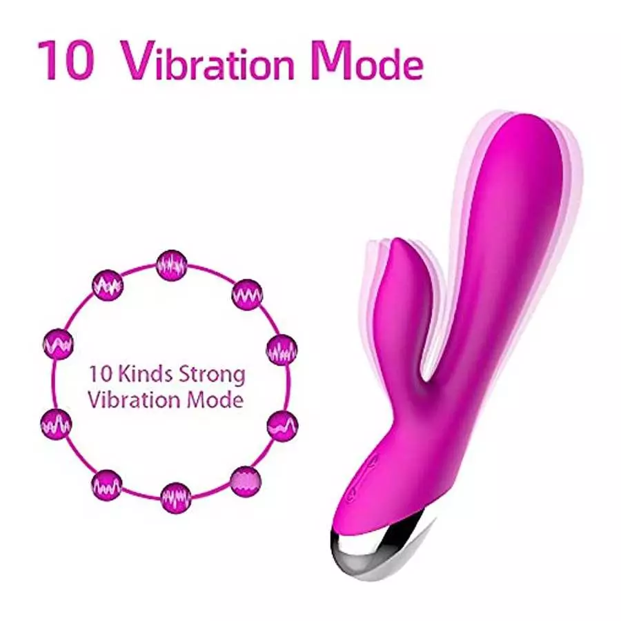 WD2819 Rabbit Vibrator G-Spot Clitoris Stimulator -Powerful Waterproof Rechargeable Silicone Vaginal Anal Dildo Massager for Wom