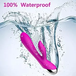 WD2819 Rabbit Vibrator G-Spot Clitoris Stimulator -Powerful Waterproof Rechargeable Silicone Vaginal Anal Dildo Massager for Wom