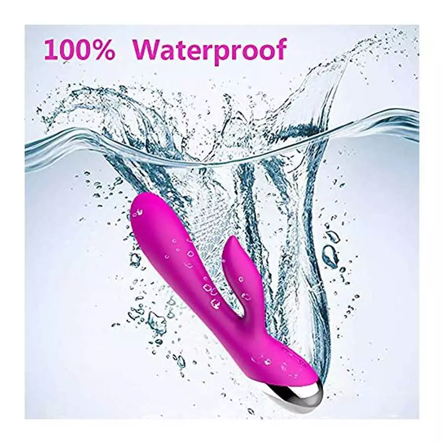 WD2819 Rabbit Vibrator G-Spot Clitoris Stimulator -Powerful Waterproof Rechargeable Silicone Vaginal Anal Dildo Massager for Wom