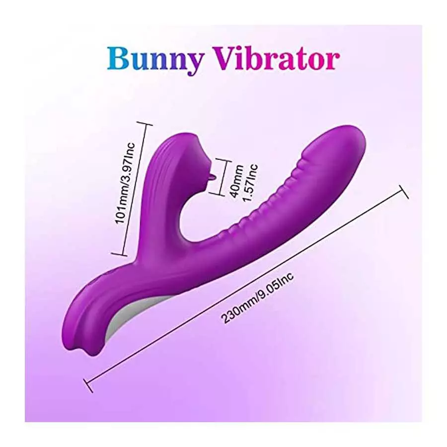 2 In1 Clitoris Licking Vibrator G spot Dildo Massager, Clit Stimulator with 10 Wiggle Motion Modes & 3 Licking Intensity, Silico