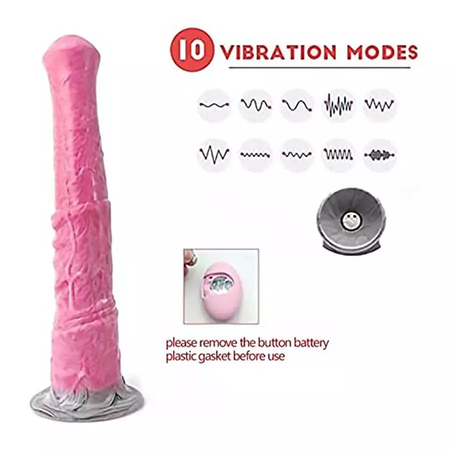 Realistic Long Horse Vibration Dildo, 11Inch Silicone Dildos with Suction Cup Rechargable Vibrator