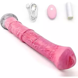 Realistic Long Horse Vibration Dildo, 11Inch Silicone Dildos with Suction Cup Rechargable Vibrator