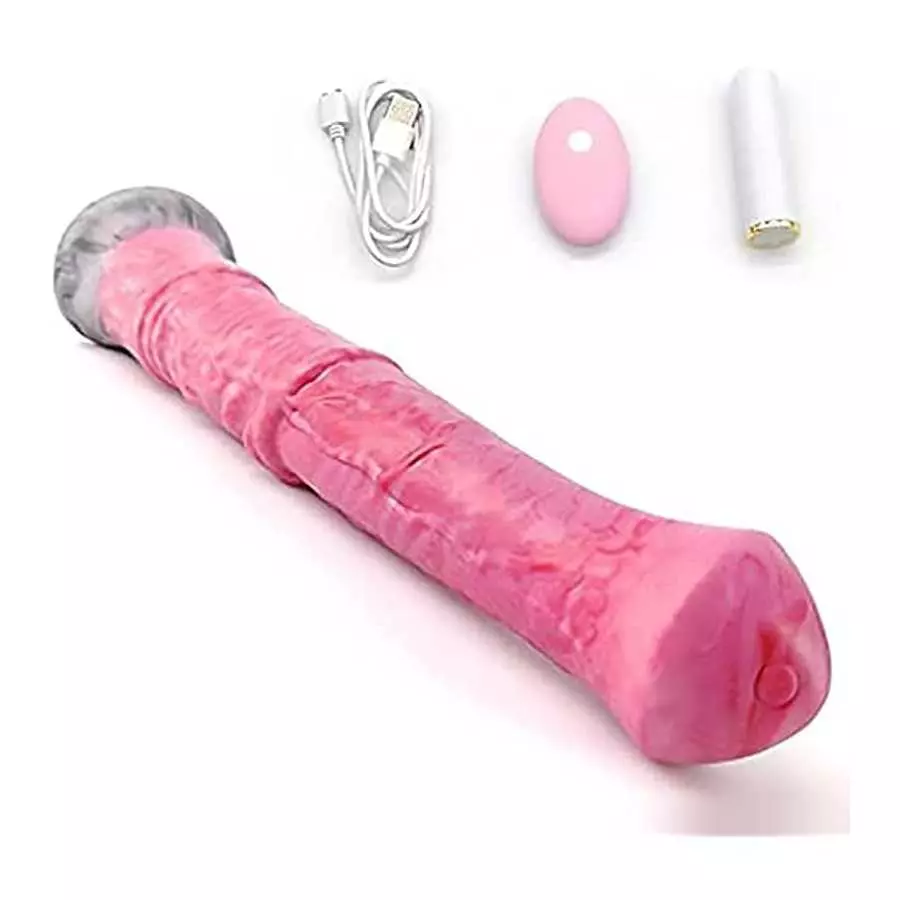 Realistic Long Horse Vibration Dildo, 11Inch Silicone Dildos with Suction Cup Rechargable Vibrator