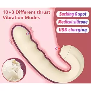 Vibrating Dildo Sex Toy Thrusting G Spot Vibrator for Women Anal Vaginal Clitoris Stimulation with 3 Rotating Speed 10 Vibration