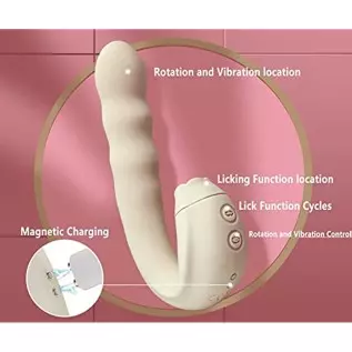 Vibrating Dildo Sex Toy Thrusting G Spot Vibrator for Women Anal Vaginal Clitoris Stimulation with 3 Rotating Speed 10 Vibration