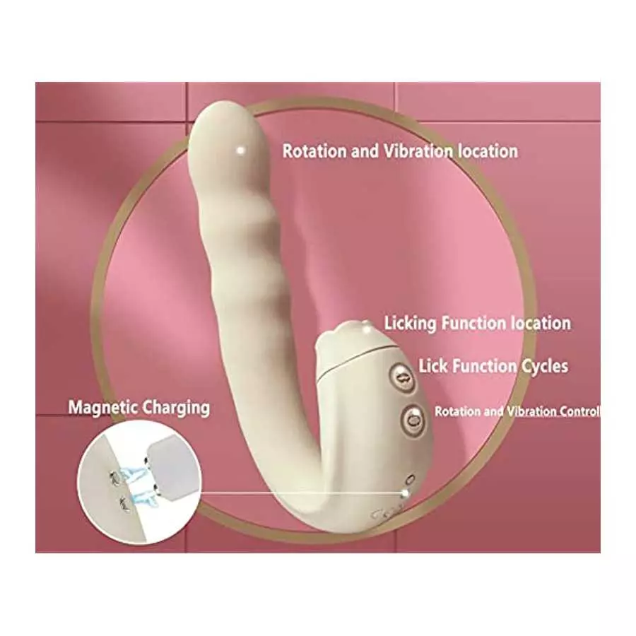 Vibrating Dildo Sex Toy Thrusting G Spot Vibrator for Women Anal Vaginal Clitoris Stimulation with 3 Rotating Speed 10 Vibration