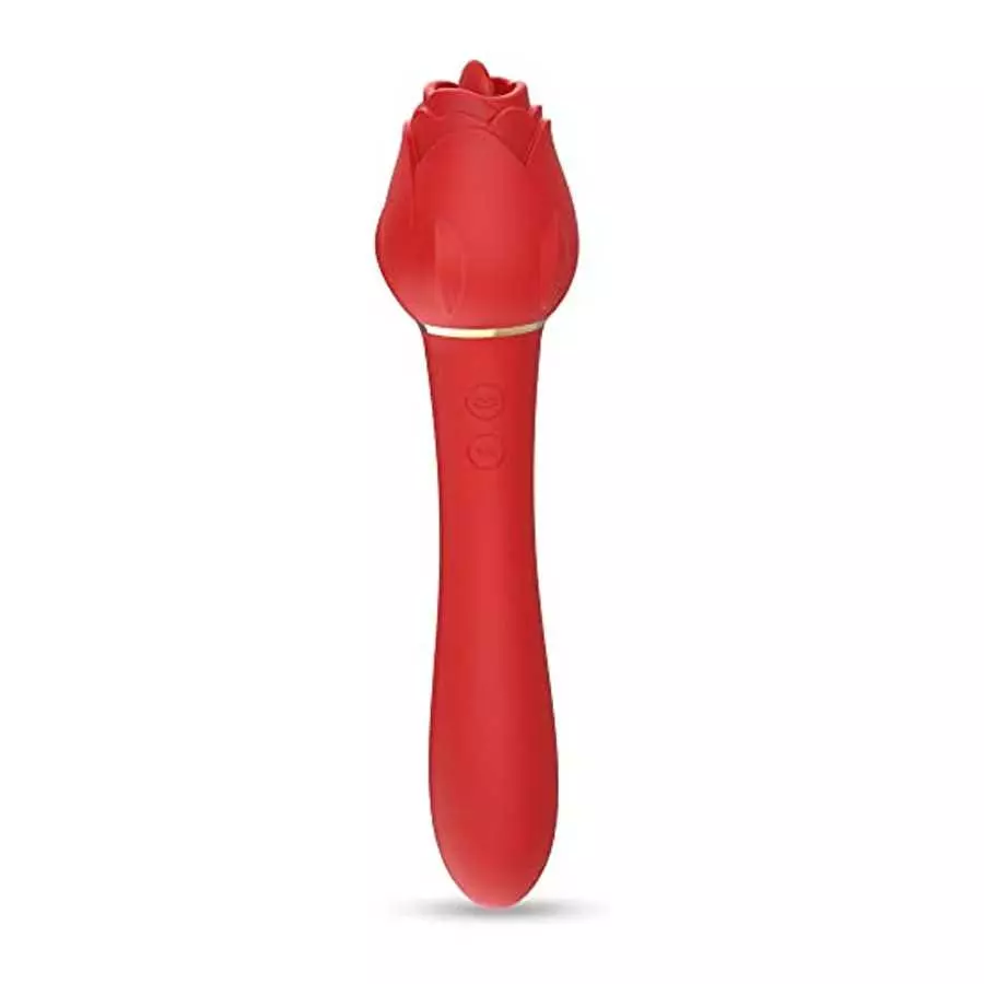 Rose Toy Clitoral Licking G Spot Vibrator for Women , Clit Nipple Dildo Tongue Licking Vibrator, Clitoris Stimulator with 5 Lick