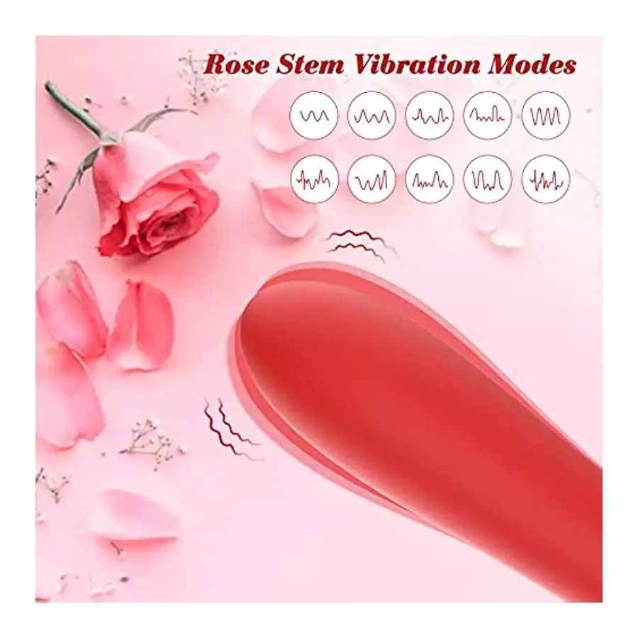 Rose Toy Clitoral Licking G Spot Vibrator for Women , Clit Nipple Dildo Tongue Licking Vibrator, Clitoris Stimulator with 5 Lick