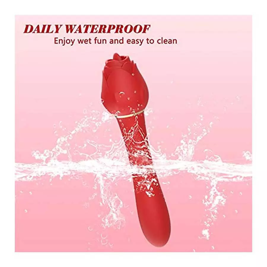 Rose Toy Clitoral Licking G Spot Vibrator for Women , Clit Nipple Dildo Tongue Licking Vibrator, Clitoris Stimulator with 5 Lick