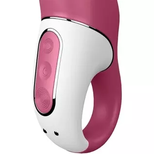 Satisfyer Petting Hippo G-Spot Vibrator - Vibrating Dildo, Inclined Tip, 12 Vibration Programs, Retaining Ring - Soft Silicone, 