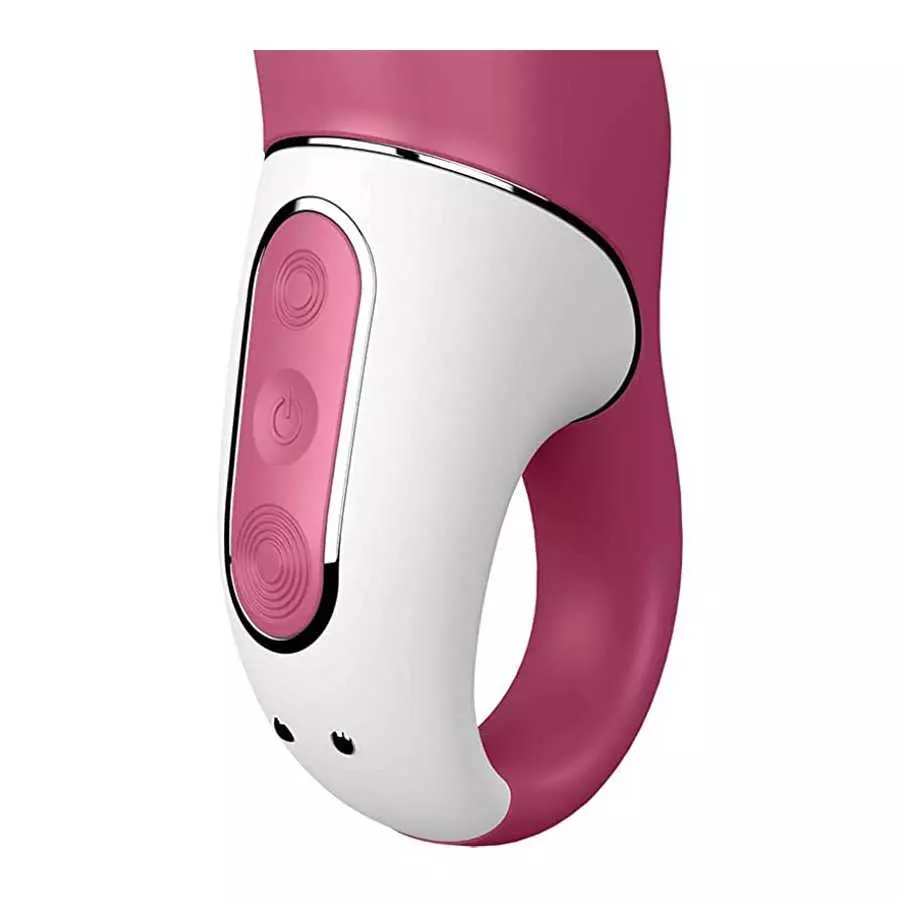 Satisfyer Petting Hippo G-Spot Vibrator - Vibrating Dildo, Inclined Tip, 12 Vibration Programs, Retaining Ring - Soft Silicone, 