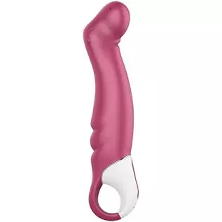 Satisfyer Petting Hippo G-Spot Vibrator - Vibrating Dildo, Inclined Tip, 12 Vibration Programs, Retaining Ring - Soft Silicone, 