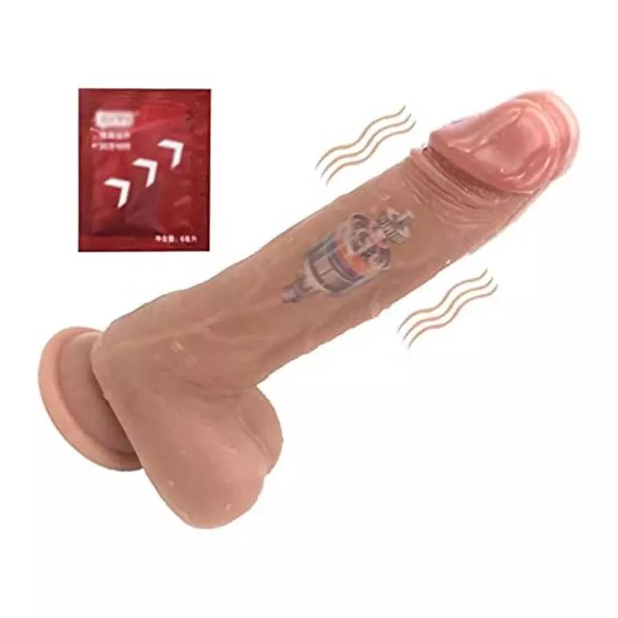 Thrusting Dildo Vibrator Sex Toy with Vibrating and Heating, 8.46 in Realistic Vibrating Dildos for G-spot and Anal Stimulation 