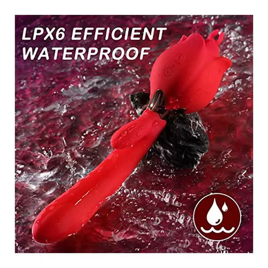 Rose Women Sex Toy with 10 Vibrations & 3 Thrusting Modes, 3 in 1 Women Vibrator Masturbator, Clitoral Nipple Stimulator G Spot 