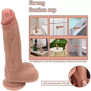Thrusting Dildo Vibrator Sex Toy with Vibrating and Heating, 8.46 in Realistic Vibrating Dildos for G-spot and Anal Stimulation Thrusting Dildo Vibrator Sex Toy with Vibrating and Heating, 8.46 in Realistic Vibrating Dildos for G-spot and Anal Stimulation