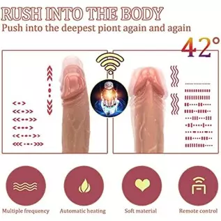Thrusting Dildo Vibrator Sex Toy with Vibrating and Heating, 8.46 in Realistic Vibrating Dildos for G-spot and Anal Stimulation Thrusting Dildo Vibrator Sex Toy with Vibrating and Heating, 8.46 in Realistic Vibrating Dildos for G-spot and Anal Stimulation