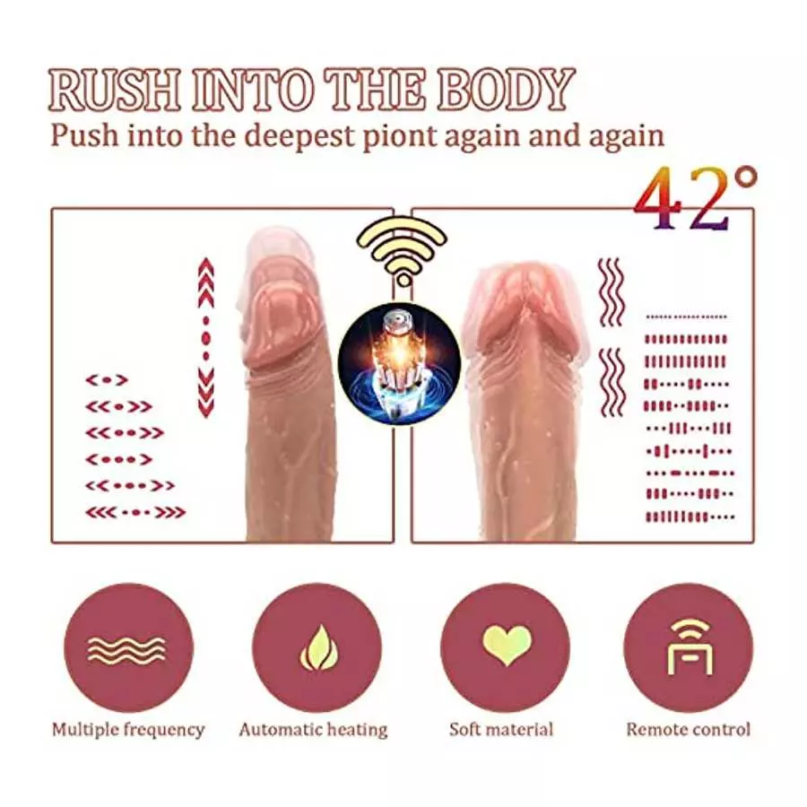 Thrusting Dildo Vibrator Sex Toy with Vibrating and Heating, 8.46 in Realistic Vibrating Dildos for G-spot and Anal Stimulation 
