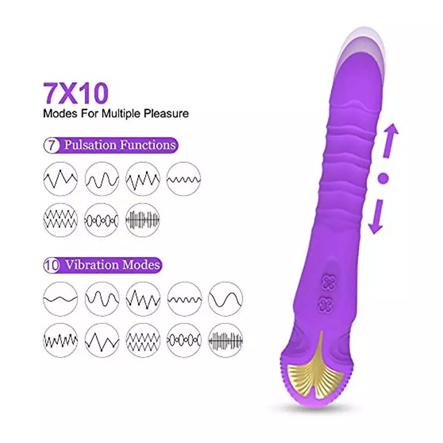 Pulsating G Spot Vibrator Adult Sensory Toys Sex Dildo, Recharagble Dildo Vibrator Clitoral Stimulator with 7 Pulsation & 10 Vib
