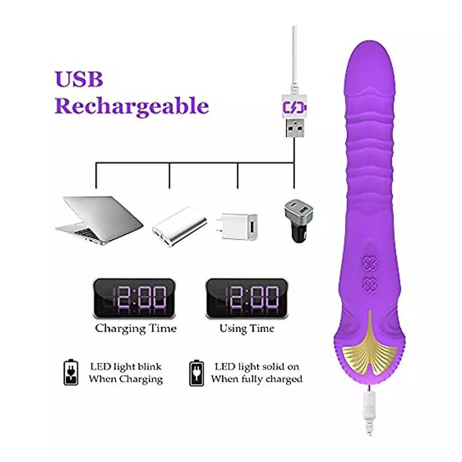 Pulsating G Spot Vibrator Adult Sensory Toys Sex Dildo, Recharagble Dildo Vibrator Clitoral Stimulator with 7 Pulsation & 10 Vib
