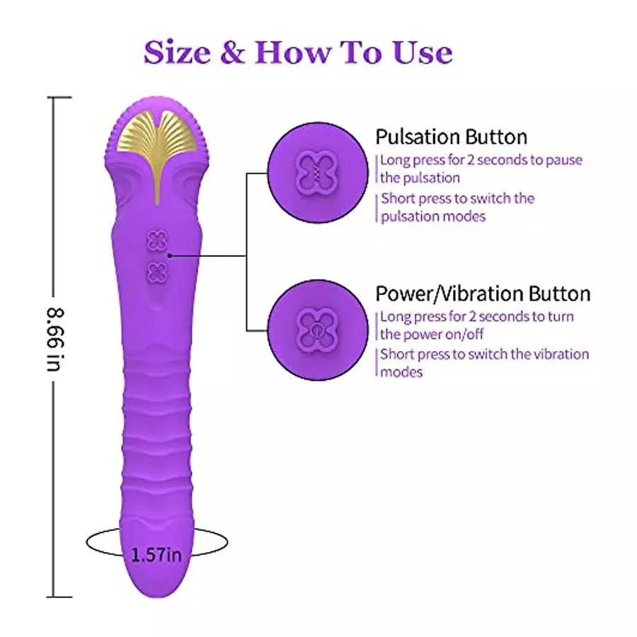 Pulsating G Spot Vibrator Adult Sensory Toys Sex Dildo, Recharagble Dildo Vibrator Clitoral Stimulator with 7 Pulsation & 10 Vib