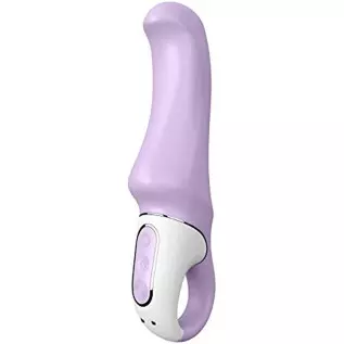 Satisfyer Charming Smile G-Spot Vibrator - Vibrating Dildo, Ergonomic Curved Shaft, 12 Vibration Programs, Retaining Ring - Soft