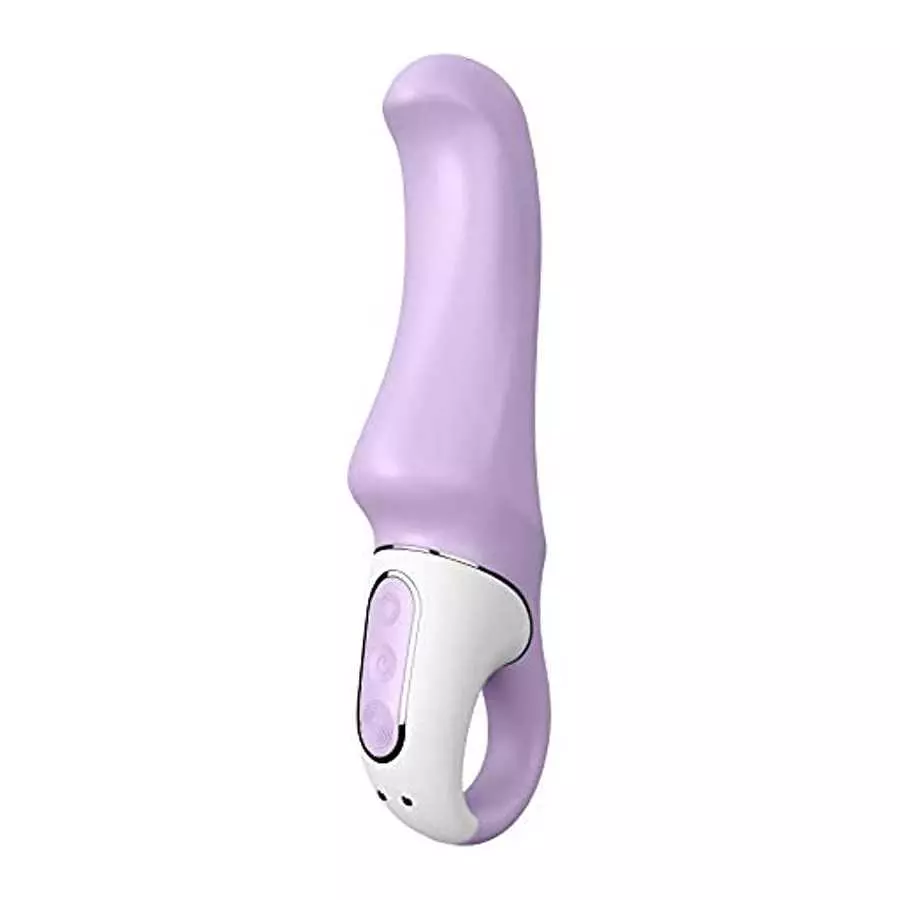 Satisfyer Charming Smile G-Spot Vibrator - Vibrating Dildo, Ergonomic Curved Shaft, 12 Vibration Programs, Retaining Ring - Soft