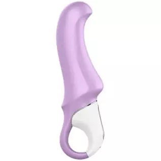 Satisfyer Charming Smile G-Spot Vibrator - Vibrating Dildo, Ergonomic Curved Shaft, 12 Vibration Programs, Retaining Ring - Soft