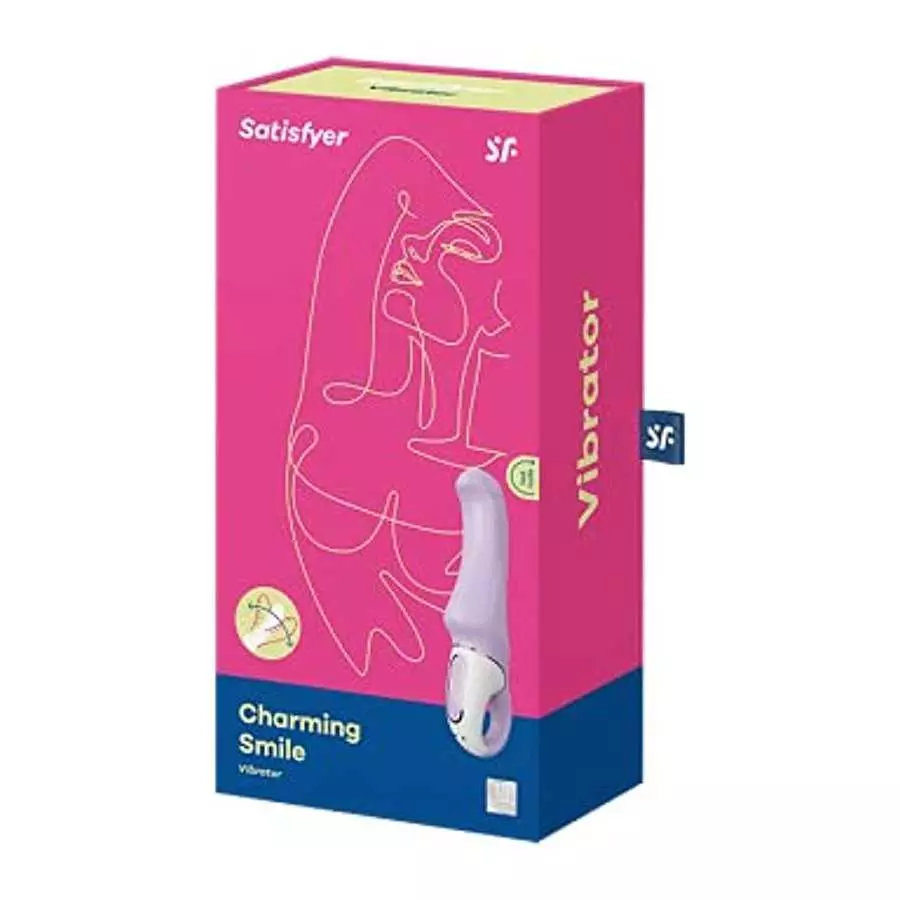 Satisfyer Charming Smile G-Spot Vibrator - Vibrating Dildo, Ergonomic Curved Shaft, 12 Vibration Programs, Retaining Ring - Soft