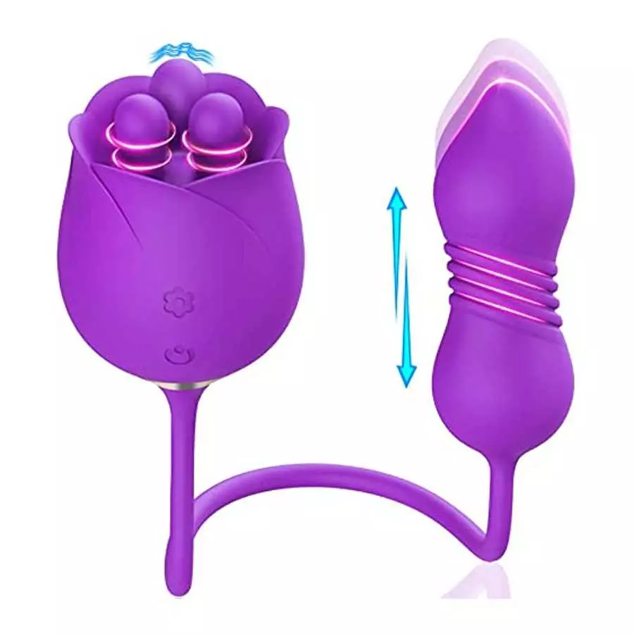 Rose Sex Stimulator with Fondling Nubs - MEANINS Ivy, Thrusting Vibrator with Tapered Tip, Rose Vibrator Mimic Fingertips Circul Rose Sex Stimulator with Fondling Nubs - MEANINS Ivy, Thrusting Vibrator with Tapered Tip, Rose Vibrator Mimic Fingertips Circul