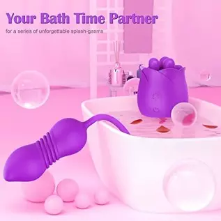 Rose Sex Stimulator with Fondling Nubs - MEANINS Ivy, Thrusting Vibrator with Tapered Tip, Rose Vibrator Mimic Fingertips Circul Rose Sex Stimulator with Fondling Nubs - MEANINS Ivy, Thrusting Vibrator with Tapered Tip, Rose Vibrator Mimic Fingertips Circul