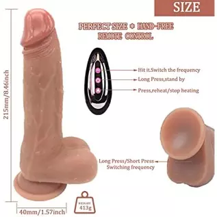 Thrusting Dildo Vibrator Sex Toy with Vibrating and Heating, 8.46 in Realistic Vibrating Dildos for G-spot and Anal Stimulation Thrusting Dildo Vibrator Sex Toy with Vibrating and Heating, 8.46 in Realistic Vibrating Dildos for G-spot and Anal Stimulation