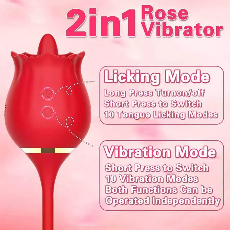G-Spot Clitoral Vibrators Sex Toys with 10 Licking Modes & 10 Vibrations Rose Sex Stimulator for Women Adult Sex Toy for Couples
