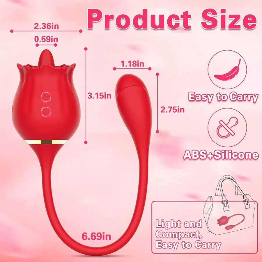 G-Spot Clitoral Vibrators Sex Toys with 10 Licking Modes & 10 Vibrations Rose Sex Stimulator for Women Adult Sex Toy for Couples