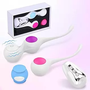 Anal Beads G-spot Egg Vibrator Stimulator - Adorime 4-Piece Set Silicone Vaginal Prostate Massager with 10 Vibration Modes, Wate
