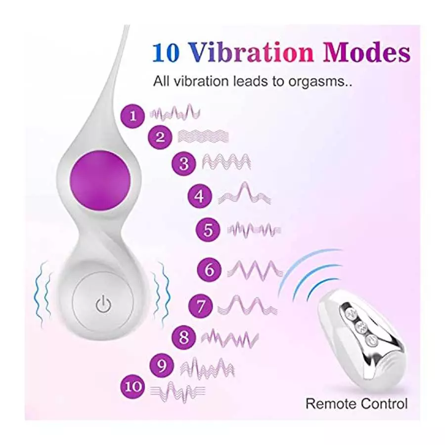 Anal Beads G-spot Egg Vibrator Stimulator - Adorime 4-Piece Set Silicone Vaginal Prostate Massager with 10 Vibration Modes, Wate