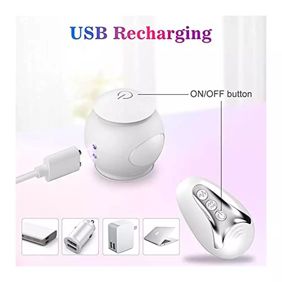 Anal Beads G-spot Egg Vibrator Stimulator - Adorime 4-Piece Set Silicone Vaginal Prostate Massager with 10 Vibration Modes, Wate