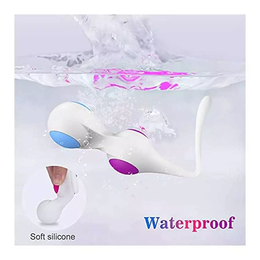 Anal Beads G-spot Egg Vibrator Stimulator - Adorime 4-Piece Set Silicone Vaginal Prostate Massager with 10 Vibration Modes, Wate